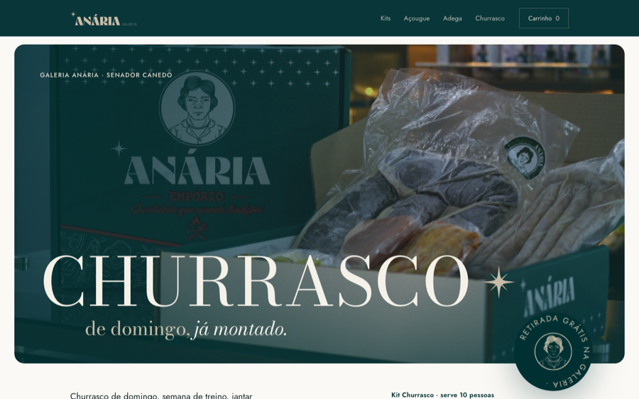Tela da loja Galeria Anária