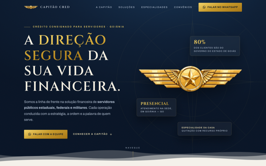 Tela do site Capitão Cred