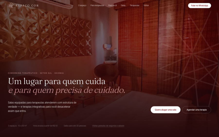 Tela do site Espaço Cor